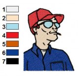 Dale Smoke King of the Hill Embroidery Design